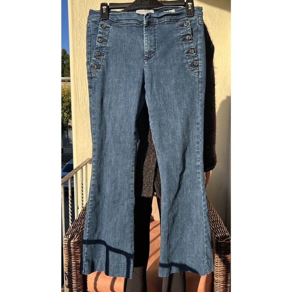 Banana Republic Sailor Jeans Flared High Rise Med Wash Premium Denim Size: 28'' - Picture 2 of 6